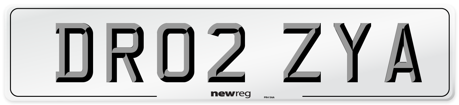 DR02 ZYA Number Plate from New Reg